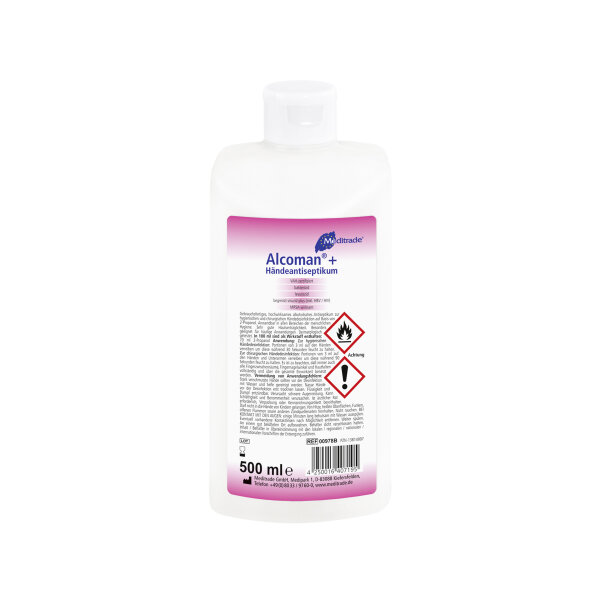 Alcoman+ - Handdesinfektion - 18 x 500 ml - Händedesinfektionsmittel - Desinfektionsmittel