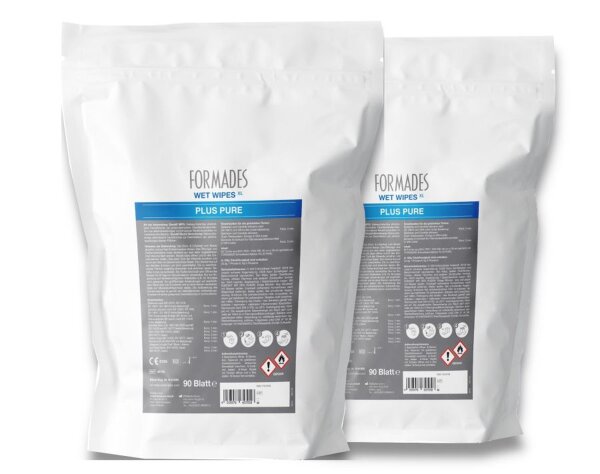 FORMADES Schnelldesinfektion WetWipes PLUS Pure XL -  Desinfektionstücher - 2 x 90 Blatt