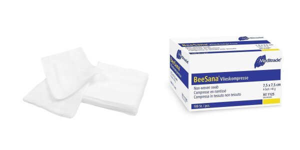 1000 BeeSana Vlieskompressen - unsteril - 4-fach od. 6-fach - 30 g - verschiedene Größen