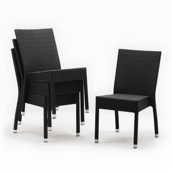 4 Bolero Rattanstühle - anthrazit - stapelbar - Gartenstühle