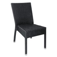 4 Bolero Rattanstühle - anthrazit - stapelbar -...