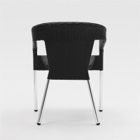 4 Bolero Rattanstühle mit Armlehne - anthrazit - stapelbar