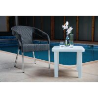 4 Bolero Rattanstühle mit Armlehne - anthrazit - stapelbar