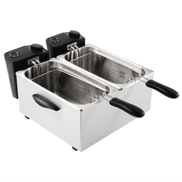 Caterlite Doppelfritteuse - 2 x 3,5L -  2KW - Edelstahlgehäuse