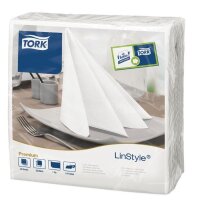 600 Tork LinStyle Dinnerservietten | weiß | 40 x 40 cm
