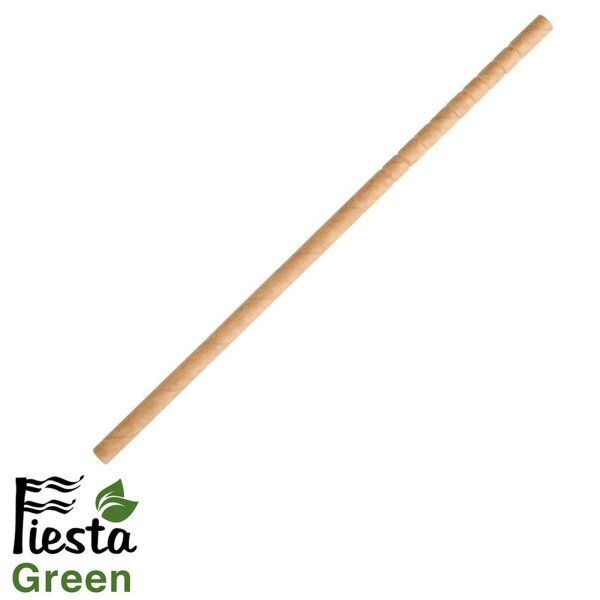 1000 Fiesta Green kompostierbare flexible Papiertrinkhalme | Kraftpapier natur