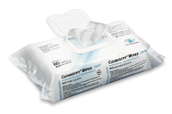 Alkoholfreie Tücher zur Wischdesinfektion | a 80 Stück | 20×22 cm