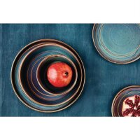 6 Olympia Cavolo flache, runde Teller | schillernd | 22cm...