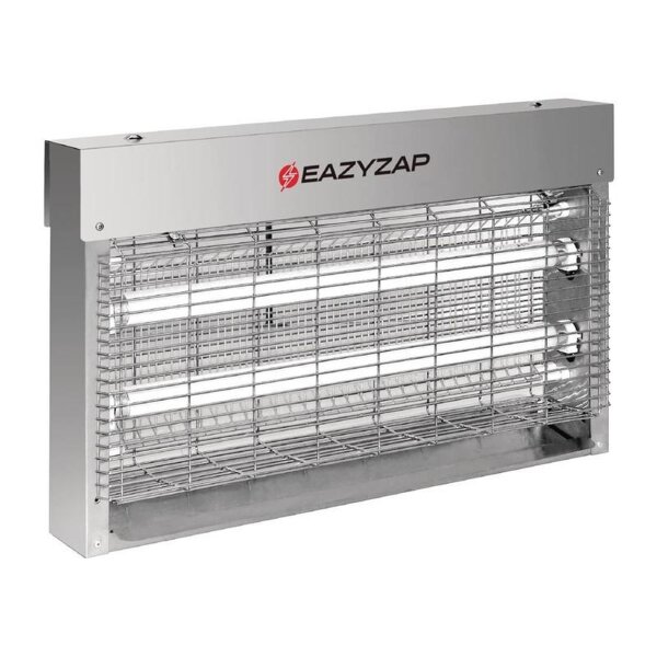 Eazyzap Fliegenvernichter | Gebürsteter Edelstahl | LED 14W | 31.3x 51.5x 10.6cm