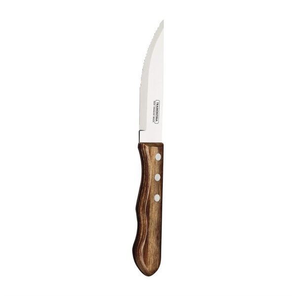 4 Tramontina Jumbo Steakmesser | Edelstahlklinge | Holzgriff