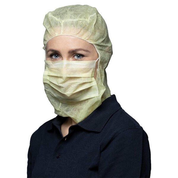 1000 Astronautenhauben mit Mundschutz | Vliesstoff | gelb