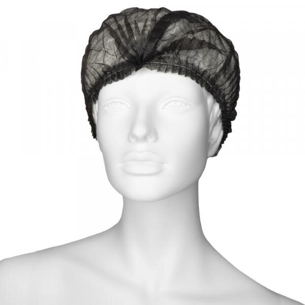 1000 Klipphauben | Vliesstoff | schwarz | ca. 52cm | Hauben